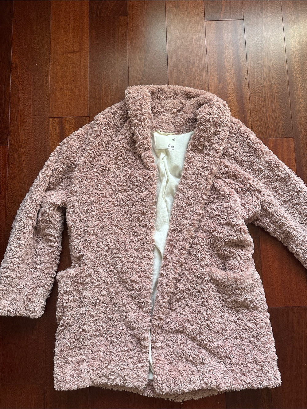 Wilfred Plush Teddy Jacket in Dusty Rose